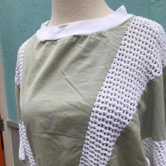 Vintage 70s Greek fishnet peasant casual abstract top shirt-M - Picture 8 of 9